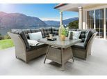 Garten-Essgruppe DESTINY "PALMA", grau (vintage grau), B:215cm H:83cm T:215cm, Obermaterial: 100% Polyester. Füllung: 100% Polyurethan, Sitzmöbel-Sets, Garten-Essgruppe