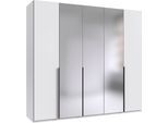Kleiderschrank WIMEX "Mugano,in 5 Breiten,2 Höhen,2 Tiefen, viele Farben, Made in Germany", weiß (weiß, griffe schwarz), B:225cm H:208cm T:58cm, Holzwerkstoff, Schränke, Kleiderschrank, mit langen Griffen aus Metall, mit oder ohne Spiegel