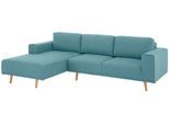 Ecksofa HOME AFFAIRE "Lasse L-Form", blau (petrol), B:273cm H:90cm T:167cm, Struktur fein( 100% Polyester);Filzoptik (100% Polyester);Luxus-Microfaser (100% Polyester), Sofas, Ecksofa, im scandinavischen Stil mit Holzfüßen
