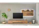 Wohnwand HOME AFFAIRE "City/Giron, moderne Anbauwand, Komplettset in vielen Farben verfügbar", braun (eiche evoke), B:300cm H:180cm T:45cm, Holzwerkstoff, Kastenmöbel-Sets, Wohnwand, enthält ein Lowboard & ein Wandboard