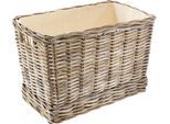 Kaminholzkorb LOCKER, grau, Maße(B/T/H):(72/44/49), Rattan, Aufbewahrungsboxen, Kaminholzkorb, 72/44/49 cm