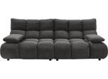 3-Sitzer HOME AFFAIRE "Cozy Bubble, mit klappbaren Armlehnen, Breite 220cm", grau (anthrazit), B:220cm H:85cm T:108cm, Sofas, 3-Sitzer, mit eleganter Steppung, Rundumbezug & weicher Polsterung