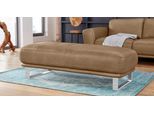 Hocker W.SCHILLIG "montanaa", braun (fango z69), B:141cm H:42cm T:61cm, Hocker, Hocker, mit Metallkufen in Chrom glänzend, Breite 141 cm