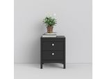 Nachttisch HOME AFFAIRE "Nachtkommode, Nachtschrank, Beistelltisch", schwarz (schwarz matt, schwarz, schwarz), B:43,6cm H:54,1cm T:38,4cm, Tische, Nachttisch, mit 2 Schubladen, Breite 44 cm, Höhe 54 cm