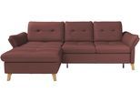 Ecksofa SIT & MORE "Göteborg", rot (merlot), B:268cm H:90cm T:176cm, Sofas, Ecksofa, Sitztiefenverstellung und Federkern, wahlweise mit Bettfunktion