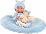 Babypuppe LLORENS "Nico mit Kissen, blau, 40cm", bunt, Puppen, Baby, Babypuppe, Made in Europe