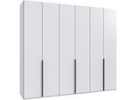Kleiderschrank WIMEX "Mugano,in 5 Breiten,2 Höhen,2 Tiefen, viele Farben, Made in Germany", weiß, griffe schwarz, B:270cm H:236cm T:58cm, Holzwerkstoff, Schränke, Kleiderschrank, mit langen Griffen aus Metall, mit oder ohne Spiegel