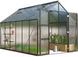Gewächshaus VITAVIA "Domus 9900", schwarz, B:257cm H:253,9cm T:387cm, Gewächshäuser, Gewächshaus, mit Doppelschwingtüren und bodentiefer Türschwelle, 6 mm Hohlkammer