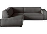 Ecksofa 3C CANDY "Matteo in elegant, kubischer Formensprache, bequem, L-Form", grau (dunkelgrau), B:254cm H:72cm T:224cm, 88% Polyester, 12% Polyacryl, Sofas, Ecksofa, mit auffälliger Kedernaht, Cord-Bezug, Lounge-Charakter, OTTOs Choice