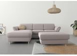 Ecksofa SIT & MORE "Apulia L-Form", beige (sand), B:250cm H:78cm T:185cm, Webstoff (100% Polyester);Struktur weich (90% Polyester, 10% Polyamid);Luxus-Microfaser Euphoria (100% Polyester);Samtoptik (100% Polyester), Sofas, Ecksofa, wahlweise Bettfunktion, Bettkasten und Kopf- und Armteilverstellung
