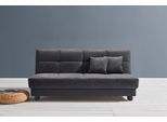 Schlafsofa ELL + ELL "Tilda", grau (grau, blau), B:185cm H:90cm T:100cm, 100% Polyester, Sofas, Schlafsofa, Breite 185 cm, inkl. 2 Zierkissen