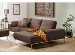 Ecksofa W.SCHILLIG "run, Designsofa, bequem, L-Form", braun (chocolate w82), B:299cm H:88cm T:178cm, Longlife Xtra-Leder Z73: Naturwalkleder der Luxusklasse aus den erlesensten Rohhäuten. Hautstärke 1, 1 – 1, 3 mm;ROHLEDER Jacquard-Flachgewebe Q2 W60 (63% Polyester, 37% Polyacryl);ROHLEDER Chenille-Flachgewebe Q2 W77 (68% Polyacryl, 32% Polyester);Stoff S37 (100% Polyester), Sofas, Ecksofa, mit el