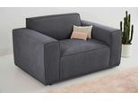 Loveseat HOME AFFAIRE "Avelin, 1.5 Sitzer, 140 cm, Chenille, Struktur-Boucle", grau (dunkelgrau), B:140cm H:75cm T:96cm, 100% polyester, Sessel, Loveseat, mit Wellenunterfederung, Kedernaht, bodentief, Skandi-Design