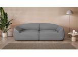 Big-Sofa "YANI, Designersofa, organische Form, Maße B/T/H: 240/64/81 cm", grau (dunkelgrau), B:240cm H:81cm T:100cm, 100% Polyester, LEGER HOME BY LENA GERCKE, Sofas, Big-Sofa, mit Wellenunterfederung, auch in Bouclé, passend zur Serie