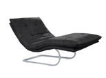 Relaxliege W.SCHILLIG "daily dreams", grau (anthrazit s37), B:95cm H:91cm T:170cm, Stoff S37 (100% Polyester), Sofas, Relaxliege, in Waffelkissen-Optik, wahlweise mit Motor, silber matt, in 2 Breiten