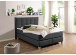 Boxspringbett HOME AFFAIRE, grau (anthrazit), B:160cm L:209cm, Komplettbetten, Boxspringbett, inklusive Komfortschaum-Topper