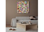 XXL-Wandbild QUEENCE "Akustikbild Buchstaben", bunt (farbe bild(er): weiß), B:100cm H:100cm T:2,5cm, Polyester, Bilder, XXL-Wandbild, Einfache Akustiklösung ohne Baumaßnahme, Schalldämmung, Paneele