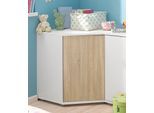 Eckkommode PRIESS, weiß (weiß, struktureichefarben hell), B:66cm H:71cm T:66cm, Sideboards, Eckkommode