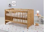 Babybett OTTO HOME "Indra, Schlupfsprossen, 4-fach verstellbare Liegehöhe", beige (natur), B:75cm H:88cm L:145cm T:145cm, Massivholz, Babybetten, Babybett, FSC zertifiziertes Massivholz, Landhausstil mit tollen Details