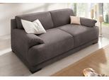 3-Sitzer HOME AFFAIRE "Telos mit Boxspring-Federung für hohen Sitzkomfort", grau, B:218cm H:80cm T:96cm, dicke Luxus-Microfaser in Lederoptik (100% Polyester);Chenille (100% Polyester);Microfaser-PRIMABELLE (100% Polyester), Sofas, 3-Sitzer, mit Boxspring-Federung