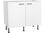 Spülenschrank KOCHSTATION "KS-Paula", weiß matt, weiß, B:100cm H:87cm T:58,4cm, Schränke, Spülenschrank, 100 cm breit, 87 cm hoch, mit 1 Tür