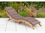 Gartenliege MERXX "Capri", beige (grau), Obermaterial: 100% Polyester. Füllung: 100% Polyurethan, Gartenliegen, Gartenliege, Akazie/Polyrattan, klappbar, natur, inkl. Kissen, Topseller