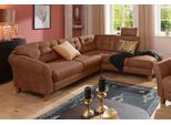 Ecksofa HOME AFFAIRE "Trondheim L-Form", braun (cognac), B:260cm H:89cm T:90cm, Struktur weich ( 97% Polyester, 3% Baumwolle);Luxus-Microfaser ALTARA NUBUCK (100% Polyester);Luxus-Microfaser Lederoptik (100% Polyester), Sofas, Ecksofa, mit Federkern