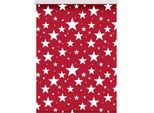 Seitenzugrollo LICHTBLICK ORIGINAL "Rollo Klemmfix, ohne Bohren, Verdunkelung, Sterne", rot (rot, weiß), B:100cm H:150cm, Polyester, Rollos, Seitenzugrollo