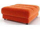 Polsterhocker 3C CANDY "Stripes", orange (aperol), B:100cm H:43cm T:100cm, 100% Polyester, Hocker, Polsterhocker, Passend zur Serie Stripes, Chenille-Bezug