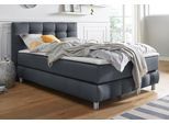Boxspringbett HOME AFFAIRE "Salo", grau (anthrazit), B:154cm L:211cm, Struktur (100% Polyester);Bezug der Spiegelfläche Matratzendrell aus 100% Polyester;Samtoptik (100% Polyester), Komplettbetten, Boxspringbett, incl. Topper, 6 Breiten, 2 Härtegrade, TFK auch in Härtegrad 4