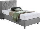 Boxspringbett "Phönix", grau, B:135cm L:210cm, Bezug Bett: Microvelours (100% Polyester) oder Feinstruktur (100% Polyester);Bezug Bonnell-Federkernmatratze: 100% Polyester;Bezug Kaltschaummatratze: 100% Polyester;Bezug Tonnentaschenfederkernmatratze: 80% Baumwolle, 20%Polyester, WESTFALIA SCHLAFKOMFORT, Komplettbetten, Boxspringbett