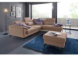 Ecksofa SIT & MORE "Percy L-Form", beige, B:270cm T:235cm, Sofas, Ecksofa, 15 cm Fußhöhe, Sitztiefenverstellung, wahlweise in 2 Fußfarben