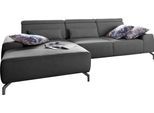 Ecksofa SIT & MORE "Gizeh L-Form", grau (steel), B:289cm T:178cm, Sofas, Ecksofa, Fußhöhe 15 cm, inklusive Sitztiefenverstellung und Kopfteilverstellung