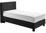 Boxspringbett, grau (charcoal), B:105cm L:210cm, Bezug: 80% Baumwolle/20% Polyester, WESTFALIA SCHLAFKOMFORT, Komplettbetten, Boxspringbett, wahlweise mit Topper