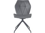 Esszimmerstuhl BYLIVING "Imke", grau (grau, schwarz), B:62cm H:90,5cm T:62cm, Metall, Stühle, Esszimmerstuhl, 2er-Set, gemütlicher Esszimmerstuhl mit Steppung, 360 Grad drehbar