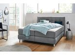 Boxspringbett HOME AFFAIRE "Salo XXL", grau, B:174cm L:231cm, Komplettbetten, Boxspringbett, in Samtoptik oder Struktur, 6 Breiten in Überlänge 220cm, 4 Härtegrade