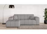 Ecksofa OTTO HOME "CASSY L-Form, Schlafsofa mit Bettkasten, Maße B/T/H: 245/165/88 cm", grau, B:248cm H:83,5cm T:165,5cm, 100% Polyester, Sofas, Ecksofa, mit 2 Rückenkissen, Recamiere rechts oder links bestellbar