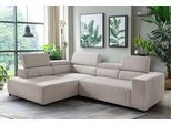 Ecksofa EXXPO - SOFA FASHION "VITTORIO mit Komfortfunktionen, bequem und modern, Cord, L-Form", beige, B:308cm H:73cm T:203cm, Sofas, Ecksofa, inkl. Kopfteil- und Sitztiefenverstellung, wahlweise mit Bettfunktion