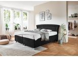 Boxspringbett, schwarz (mikrovelours schwarz), Liegefläche B/L: 180cm x 200cm, H3, 7-Zonen-Kaltschaummatratze, Bezug Unterbox und Kopfteil: Mikrovelours, 100% Polyester;Bezug Obermatratze 100% Polyester, waschbar bis 60C, WESTFALIA SCHLAFKOMFORT, Komplettbetten, Boxspringbett, in diversen Ausführungen