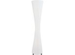 SALESFEVER Stehlampe "Marius", weiß (weiß, edelstahlfarben), 3, Ø 39cm H: 180cm, 1 Stk., Leuchten, Gedrehter Plissee Lampenschirm aus Latex, Gestell Edelstahl, Stehlampe