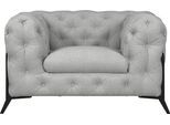 Chesterfield-Sessel HOME AFFAIRE "Amaury Sessel", silber, B:125cm H:75cm T:97cm, Struktur (100% Polyester9;Samtoptik (100% Polyester), Sessel, Chesterfield-Sessel, aufwändige Knopfheftung, moderne Chesterfield Optik, Fußfarbe wählbar