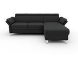 Ecksofa SIT & MORE "Vincenzo L-Form", schwarz, B:252cm H:84cm T:165cm, Sofas, Ecksofa, inklusive Kopfteilverstellung, wahlweise mit Bettfunktion, Bettkasten