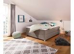 Boxbett HOME AFFAIRE "Alexis", braun (hellbraun), B:160cm L:200cm, Struktur fein (100% Polyester), Komplettbetten, Boxbett, ohne Kopfteil - ideal für Räume mit Dachschrägen; in 4 Breiten