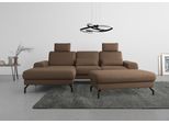 Ecksofa SIT & MORE "Cinturo L-Form", braun, B:283cm H:91cm T:175cm, Sofas, Ecksofa, inklusive Sitztiefenverstellung und Federkern, Sitzhöhe 48 cm