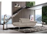 Ottomane EGOITALIANO "Anais, erstklassiges Designsofa, Breite 179 cm, Fußfarbe chrom", grau (opal grau), Sofas, B/H/T: 179cm x 74cm x 106cm, Luxus-Microfaser Lederoptik, Ottomane links, Armlehne rechts, LEDER -Artikel BULL – Kat. B: Der Artikel BULL ist ein geschliffenes, pigmentiertes und behandeltes Rindsleder mit einer Dicke von 1, 3-1, 5 mm. Dieses Leder zeigt eine ziemlich weiche Hand mit ein