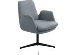 Drehstuhl K+W KOMFORT & WOHNEN "Cube", blau (aqua 54, schwarz), B:63cm H:84cm T:65cm, Stühle, Drehstuhl, Rückholfunktion, Untergestell schwarz