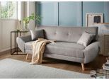3-Sitzer HOME AFFAIRE "Basta", grau, B:205cm H:80cm T:82cm, (100% Polyester) Struktur fein (100% Polyester) Chenille, Sofas, 3-Sitzer