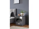 Nachtkonsole "Brilon", grau (hellgrau, schieferoptik anthrazit), B:45cm H:53cm T:45cm, Holzwerkstoff, WESTFALIA SCHLAFKOMFORT, Sideboards, Nachtkonsole, wahlweise mit indirekter LED-Beleuchtung