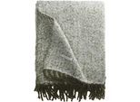 Plaid TOM TAILOR HOME "Wooly Herringbone", grün (olivgrün, grün), B:130cm L:170cm, Polyacryl, Wohndecken, Plaid, mit Fischgratmuster, Kuscheldecke
