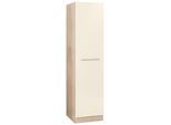 Seitenschrank WIHO KÜCHEN "Flexi2, Breite/Höhe: 50/200 cm, Soft-Close bei den Türen", beige (front: magnolia, korpus: sonoma eiche), B:50cm H:200cm T:57cm, Holzwerkstoff, Schränke, Seitenschrank, inkl. verstellbaren Einlegeböden
